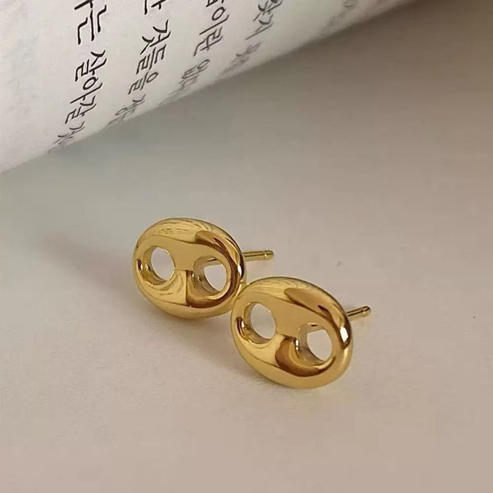 Classic Pig Nose Versatile 925 Silver Fashionable Elegant High-end Simple Ins Style Exquisite Earrings