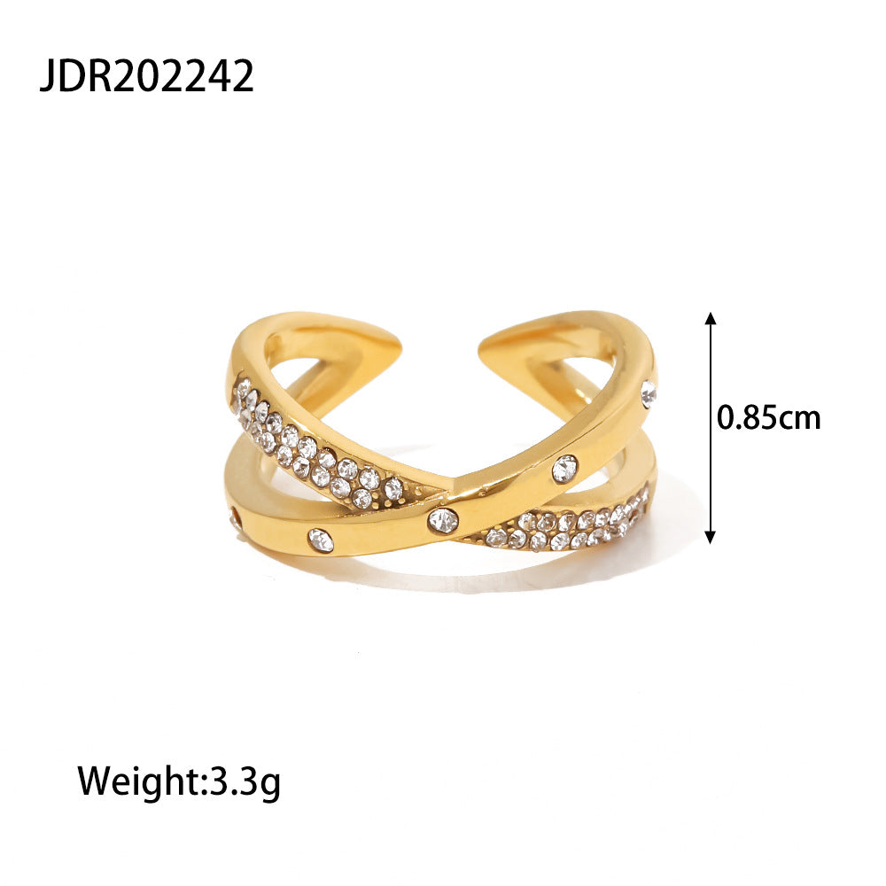 Stainless Steel Finger Bracelet Light Luxury High-end Ring Female Niche Design Rings Titanium Steel Jewelry