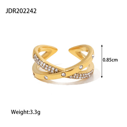 Stainless Steel Finger Bracelet Light Luxury High-end Ring Female Niche Design Rings Titanium Steel Jewelry