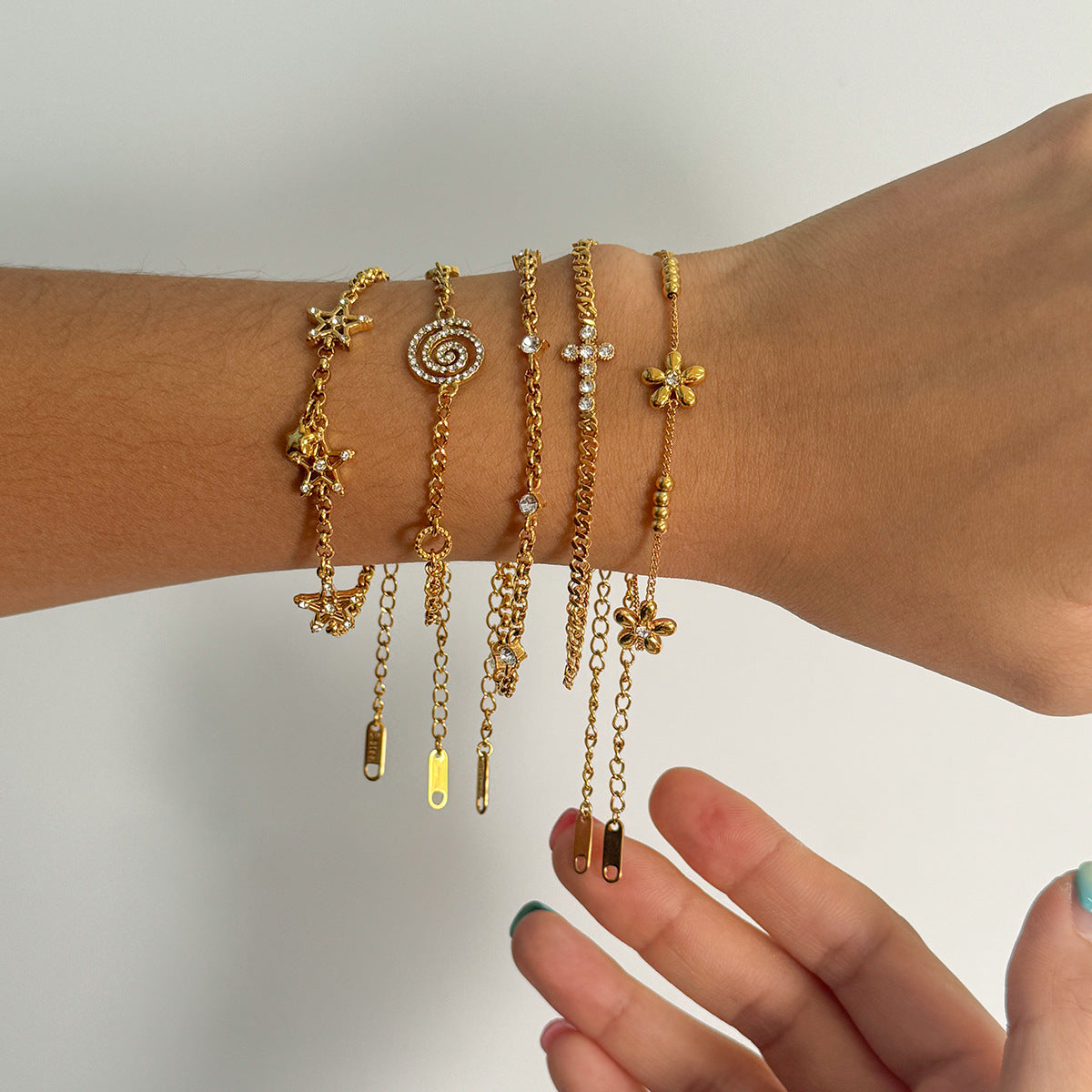 Stainless Steel Zircon Bracelet Light Luxury High Appearance Titanium Steel Non-Fading Jewelry Bracelet