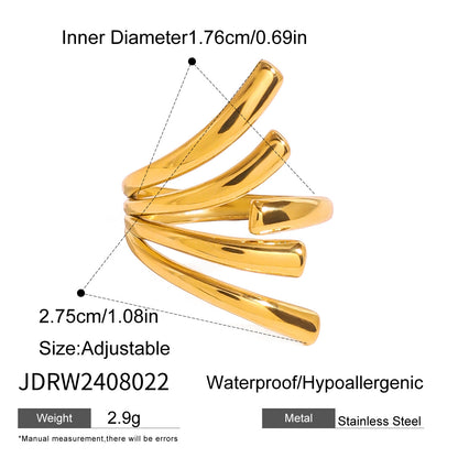 Stainless Steel Irregular Ring High-End Niche Open Ring Titanium Steel Hand Jewelry Ring