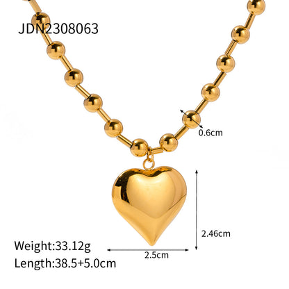 Stainless Steel Heart Pendant Necklace High-End Collarbone Chain Titanium Steel Jewelry Necklace