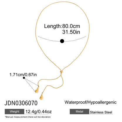 Stainless Steel Chain Y-Chain Light Luxury High-End Necklace Titanium Steel Long Necklace Autumn Winter Sweater Chain