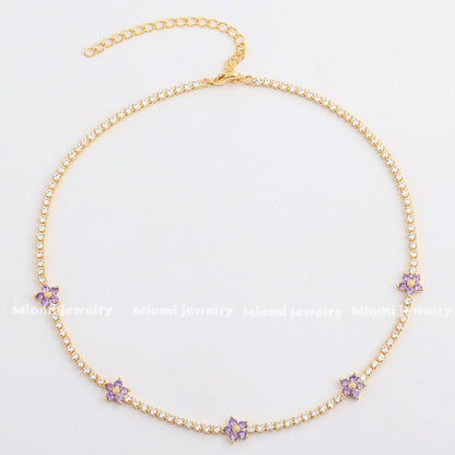 fllower necklace 18k glod