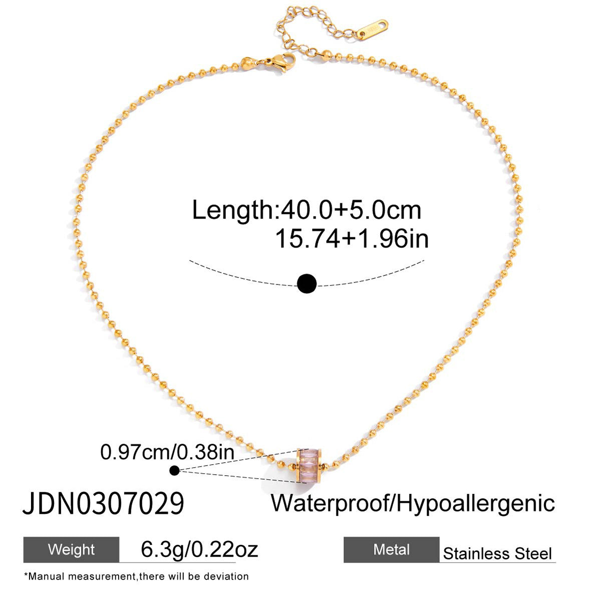 Slim Waist Titanium Steel Necklace Light Luxury Fortune Bead Collarbone Chain Baojia Stainless Steel Jewelry for Women with a Sense of Sophistication