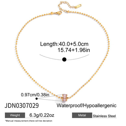 Slim Waist Titanium Steel Necklace Light Luxury Fortune Bead Collarbone Chain Baojia Stainless Steel Jewelry for Women with a Sense of Sophistication