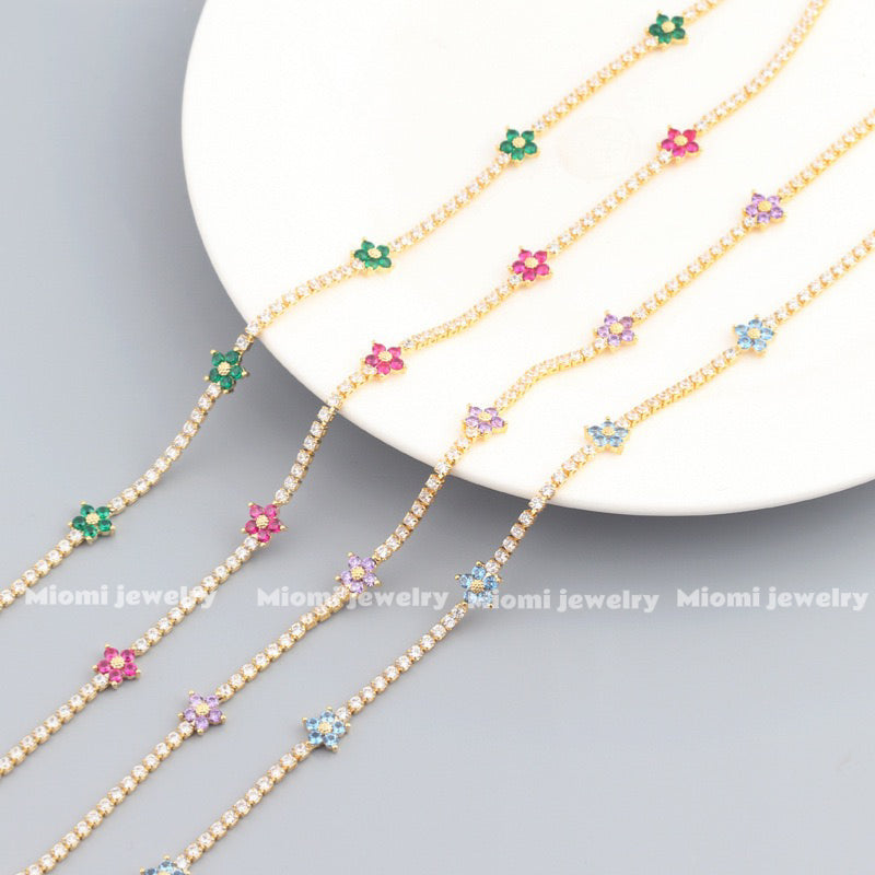 fllower necklace 18k glod