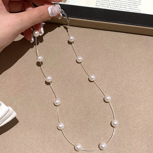 Light Luxury Niche French Retro Classic Versatile High-End Elegant Starfish Fish Line Pearl Necklace Collarbone Chain