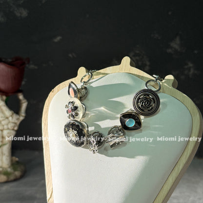 Silver whimsical choker gothic necklace