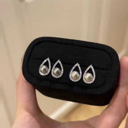 Sterling Silver S925 Light Luxury High-end Jewelry Natural Freshwater Pearl Mermaid Tear Pearl Earrings