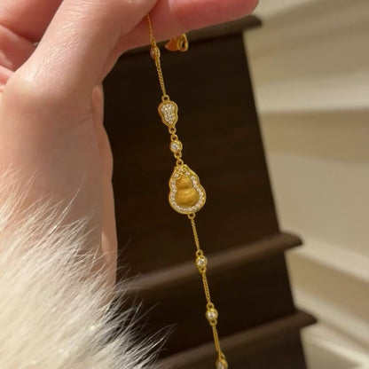 Italian Craft Vintage Style Brushed Craft Gourd Bracelet Fashion Versatile Light Luxury Style