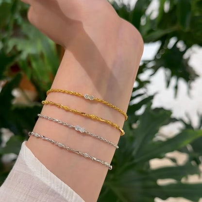 Pure Silver S925 Real Gold Plated New Chinese Style Bamboo Bracelet Light Luxury High-end Exquisite Niche Jewelry