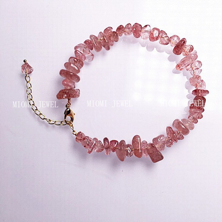 Meisa Crystal Yellow Crystal Crushed Stone Bracelet 14K Gold Plated Accessories Long-lasting Color Retention