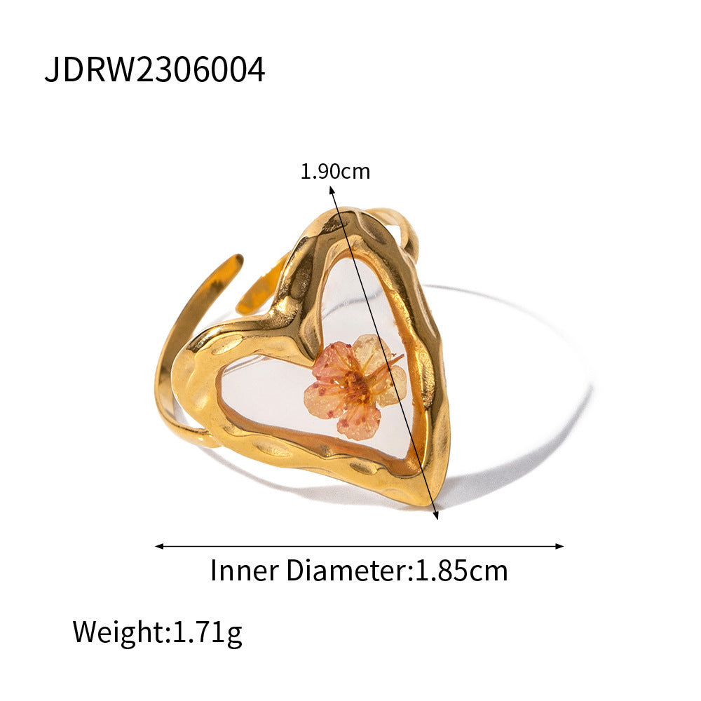 Stainless Steel Exaggerated Zircon Ring High-end Vintage Ring Titanium Steel Jewelry Rings