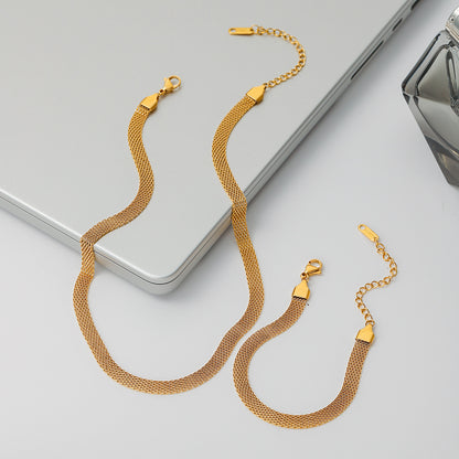 Plain Circle Titanium Steel Necklace for Women, Light Luxury High-End Bracelet, Non-Fading Jewelry, Stainless Steel Accessories