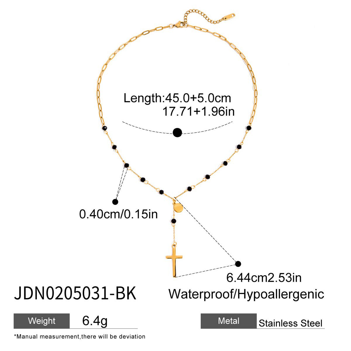 Titanium Steel Cross Long Necklace Light Luxury High-end Y-shaped Chain Stainless Steel Jewelry Sweater Chain