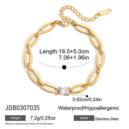 18k Titanium Steel Zircon Bracelet Niche Light Luxury Jewelry Non-Fading Stainless Steel Accessories for Women High-End Feel