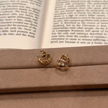 Sterling Silver S925 Real Gold Plated Ear Cuff Light Luxury High-end Exquisite Niche Jewelry Versatile