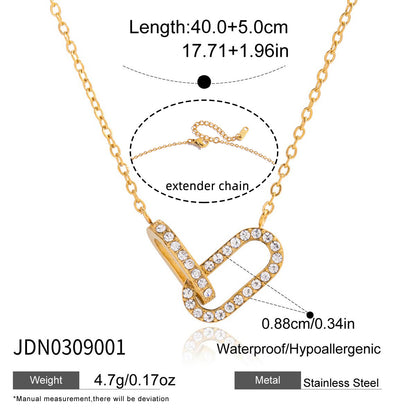 Titanium Steel Zircon Necklace Accessories for Women, Light Luxury High-End Clavicle Chain, Non-Fading Jewelry, Stainless Steel