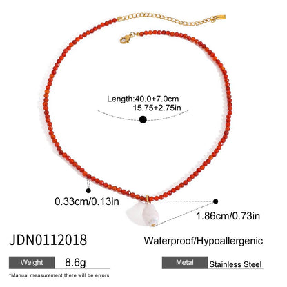 Stainless Steel Vacation Style Beaded Necklace Titanium Steel Jewelry for Women High-End Non-Fading Collarbone Chain