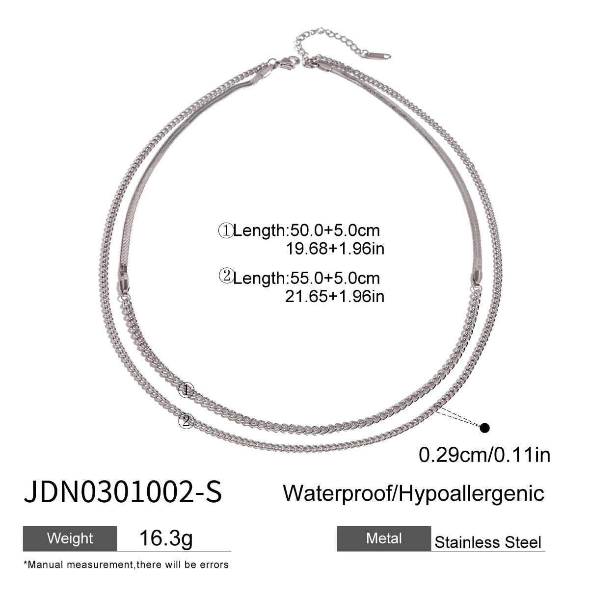 Double Layer Stacked Titanium Steel Necklace Light Luxury High-end Clavicle Chain Stainless Steel Jewelry Non-fading