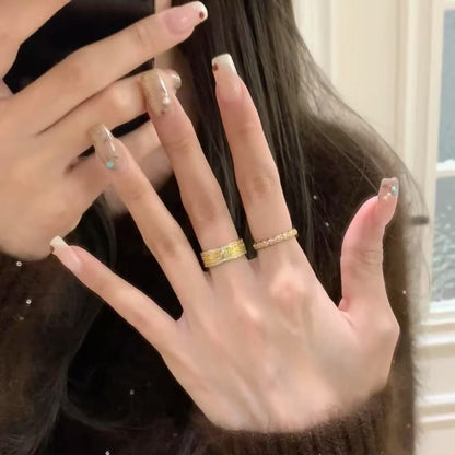 New Niche Design Personality Retro Green Tara Ring Light Luxury Elegant High-end Ins Style Versatile High Appearance Value for Women