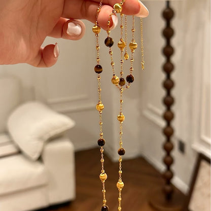 Sterling Silver S25 Tiger Eye Bracelet French Style Elegant Fashion Retro Exquisite Versatile Bracelet