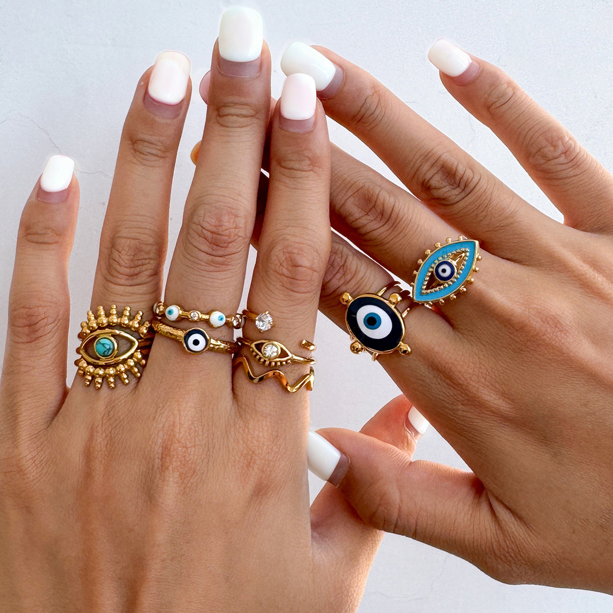 Devil's Eye Titanium Steel Ring Niche High-end Feel Hand Jewelry Stainless Steel Accessories for Women Non-fading