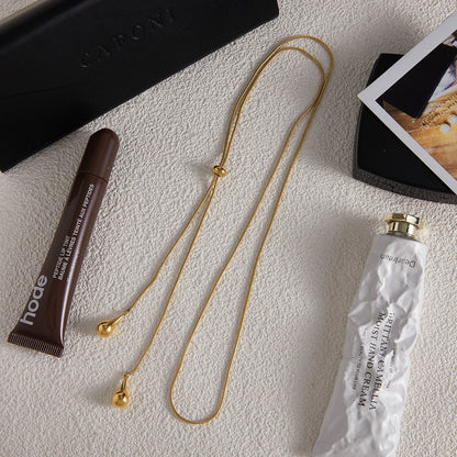 Titanium Steel Long Necklace Light Luxury High-end Y-shaped Chain Non-fading Sweater Chain Stainless Steel Jewelry