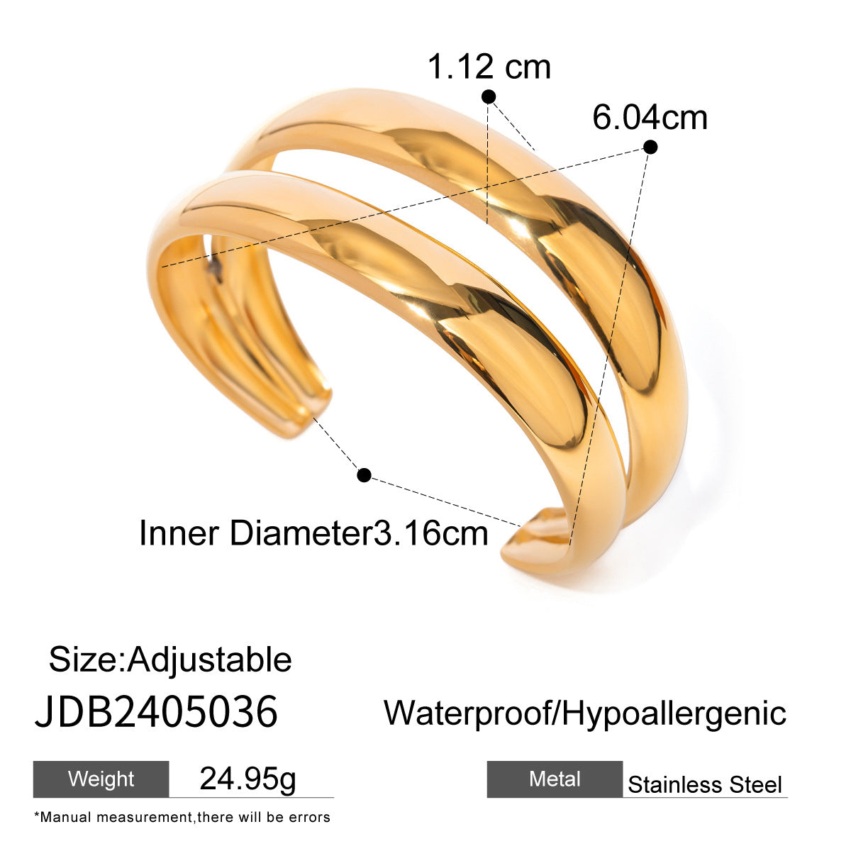 Titanium Steel Bracelet Non-Fading 18k Gold Bangle Stainless Steel Jewelry Women's Bracelet