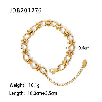 INS Style Summer Titanium Steel Bracelet Women's Fashion Versatile Stainless Steel Zircon Inlaid Bracelet Vintage Bangle