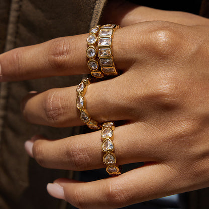 Heart Titanium Steel Ring for Women, Non-Fading Jewelry, Light Luxury High-End Feel, Stainless Steel Accessories