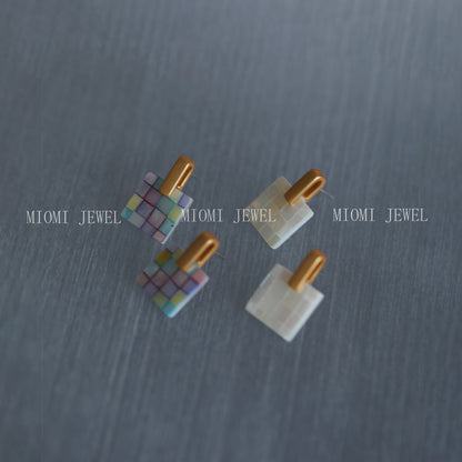 S925 Silver Needle High-Quality Splicing White Butterfly Shell Elegant Versatile Earrings Niche Commuting Stud Earrings