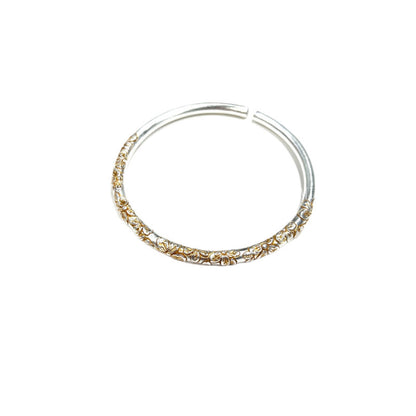 Pure Silver 9999 Sterling Silver Light Luxury Gold Cherry Blossom National Style New Chinese Style Bracelet Personalized Gold Handmade Gold Light Luxury