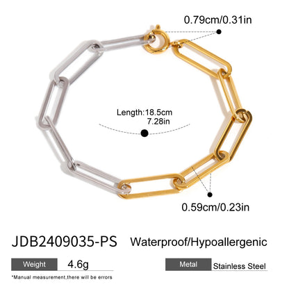 Stainless Steel Color Block Necklace High-End Ins Collarbone Chain Plain Circle Chain Titanium Steel Jewelry