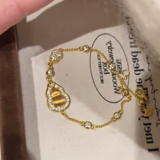 Italian Craft Vintage Style Brushed Craft Gourd Bracelet Fashion Versatile Light Luxury Style