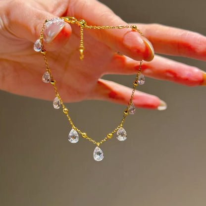 High Carbon Diamond Silver Water Drop Bracelet High-end Simple Fresh Sweet Fairy Water Drop Bracelet
