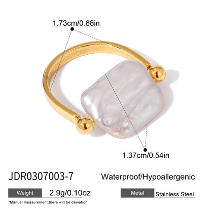 Titanium Steel Pearl Ring Niche High-end Non-fading Hand Jewelry Stainless Steel Accessories Rings