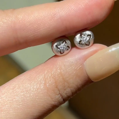 Italian Vintage Brushed Light Luxury High-End Jewelry 925 Sterling Silver Brushed Craft Forged Surface Earrings for Women New Model