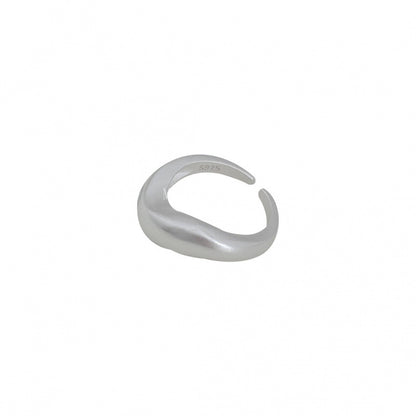 S925 Sterling Silver Irregular Wave Matte Ring for Women Korean Simple Niche Design Versatile Ring
