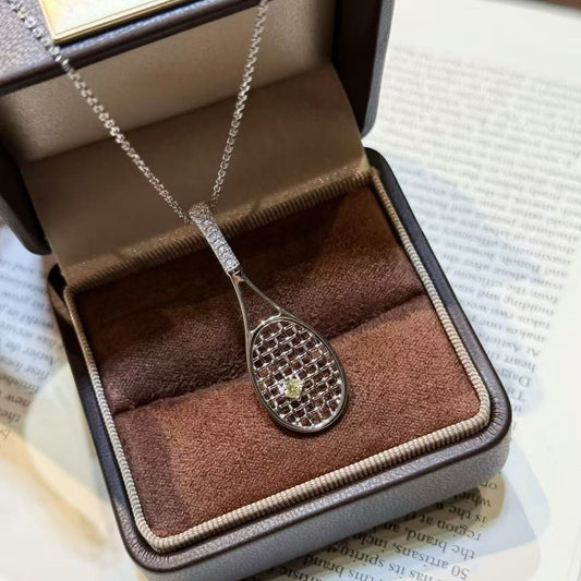 Sterling Silver S925 Baseball Bat Necklace Sweet Cool Style Niche Design Diamond-Encrusted Bat Pendant Clavicle Chain Light Luxury Versatile