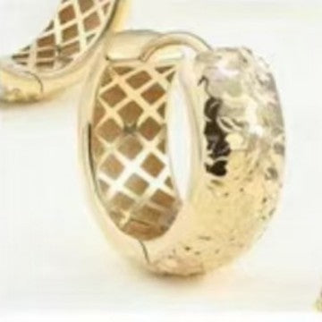 925 Sterling Silver CNC Crushed Ice Hoop Earrings Light Luxury High-end Niche Versatile Sparkling Italian Craft Earrings Light Luxury