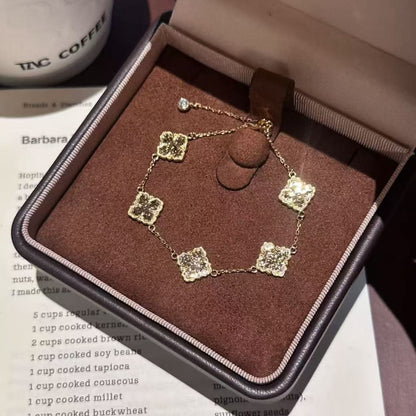 Pure Silver S925 Traditional Style CNC Craft Ice Bracelet Elegant Socialite Style Versatile Light Luxury Temperament