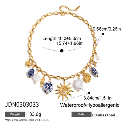 Five-Pointed Star Stainless Steel Necklace Light Luxury Niche Jewelry for Women High-End Titanium Steel Bracelet Accessories