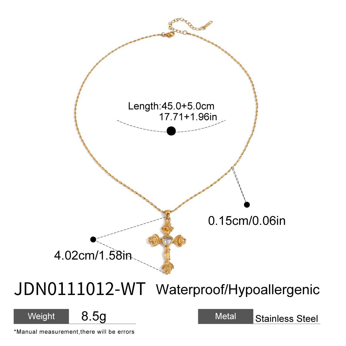Cross Zircon Titanium Steel Necklace Light Luxury High-end Non-fading Jewelry Stainless Steel Accessories