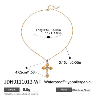Cross Zircon Titanium Steel Necklace Light Luxury High-end Non-fading Jewelry Stainless Steel Accessories