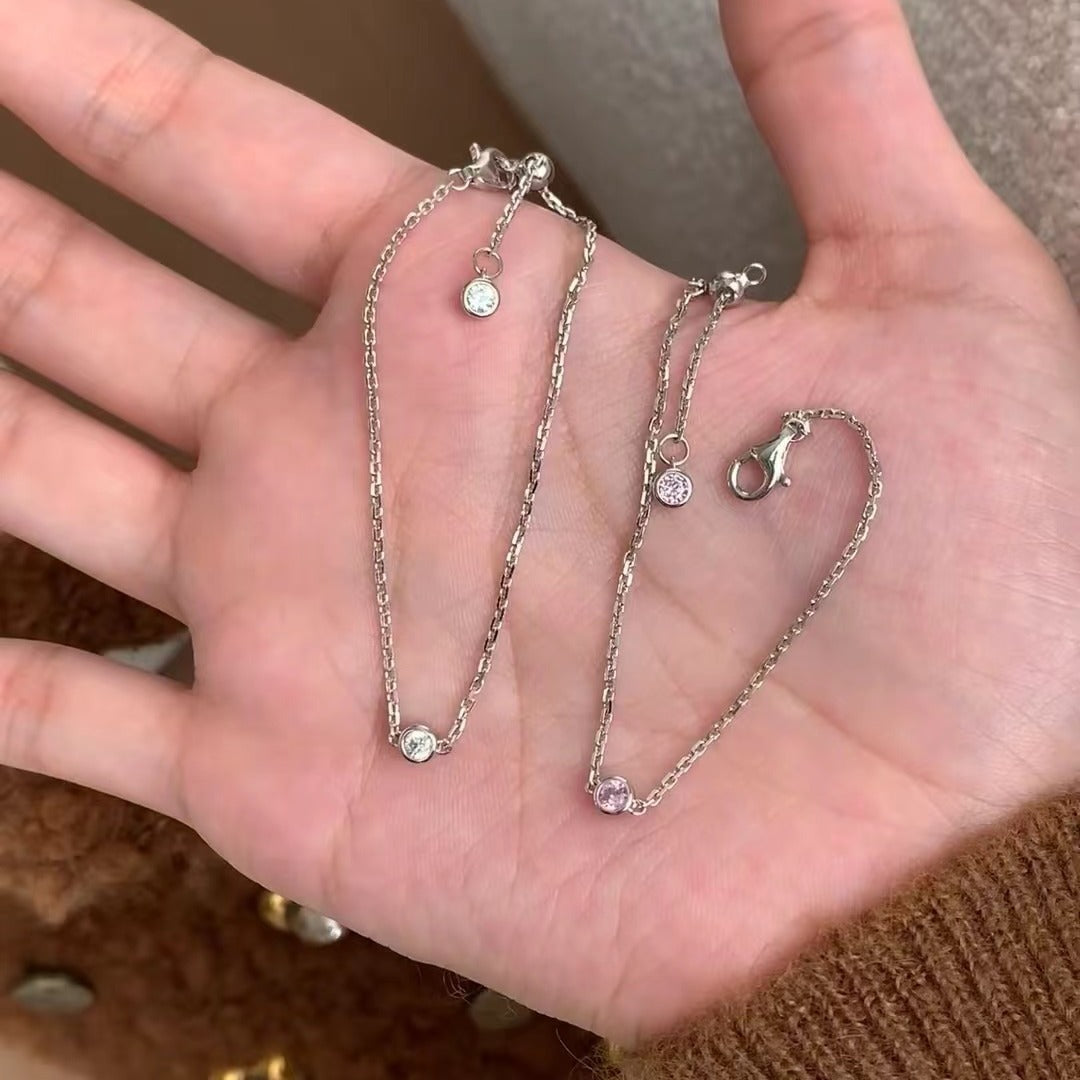 Sterling Silver S925 Real Gold Plated Bubble Bracelet High Carbon Diamond Light Luxury High-end Exquisite Niche Jewelry