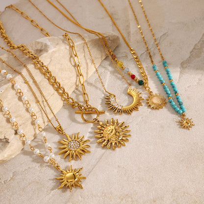 Stainless Steel Star Zircon Necklace Pendant High-End Ins Collarbone Chain Titanium Steel Jewelry