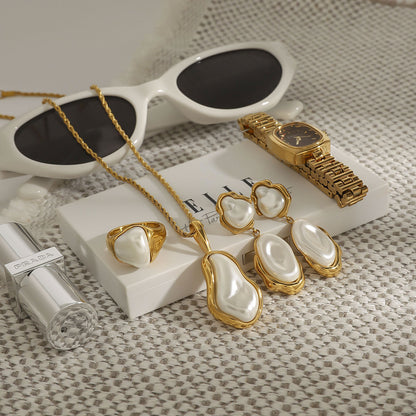 Titanium Steel Jewelry Stainless Steel Pearl Necklace Light Luxury High-end Clavicle Chain Non-fading Jewelry