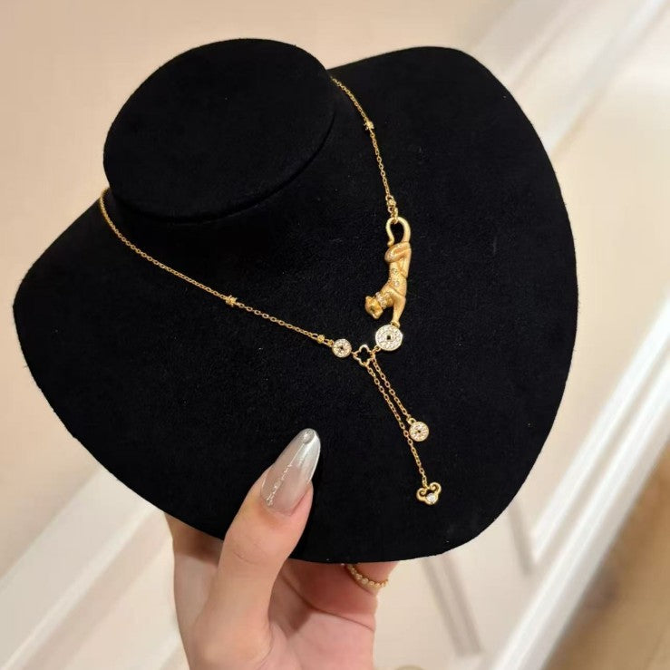 Brushed Craft Leopard Lucky Wealth Necklace Light Luxury High-end Exquisite Niche Versatile